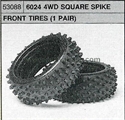 Tamiya 4WD Square Spike Front Tires (2)