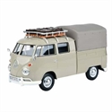 MotorMax 1/24 VW Type 2 (T1) Double Cab Canvas Pickup Grey