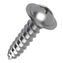 T 2mm x 6mm Phillips Flanged Tap Screws Black (8)